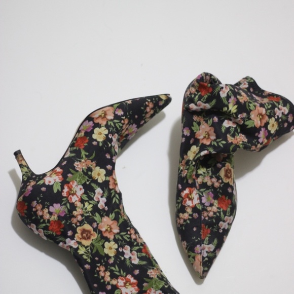 Zara floral print fabric sock ankle spring boots - Picture 4 of 4